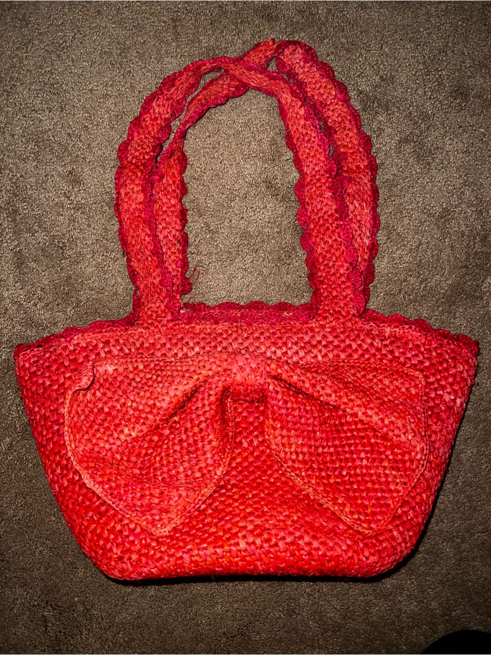kate spade Red Woven Bow Shoulder Bag